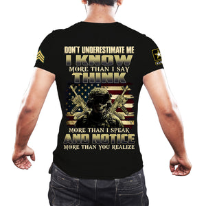 Personalized Veteran Army T-Shirt - A Tribute to the Unspoken Heroism, Gift For Veterans