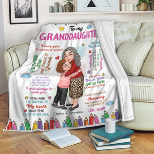 To My Grandkid I Love You Forever And Always - Custom Appearances And Names - Personalized Fleece Blanket