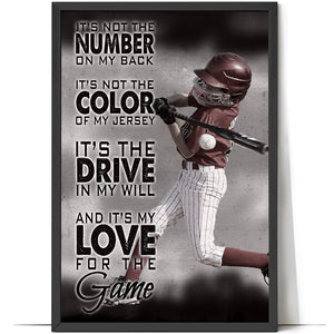 It's My Love For The Game Personalized Baseball Canvas, Gift For Baseball Players, Baseball Lovers