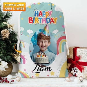 Happy Birthday Rainbow Bag Personalized Christmas String Bag