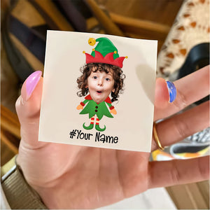 Standing Christmas Kid, Custom Photo And Text Temporary Tattoo, Personalized Tattoo, Fake Tattoo