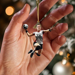 Handball Woman Decor Christmas Ornament, Personalized Ornament