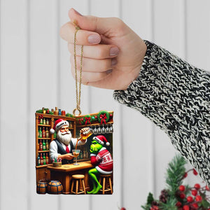 Santa And ELF Bar Christmas Ornament, Personalized Ornament