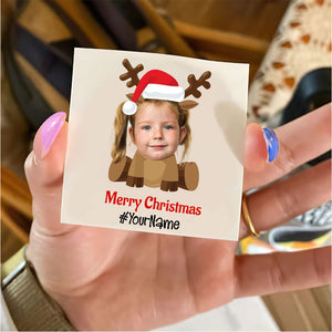 Christmas Costume Kid, Custom Photo And Text Temporary Tattoo, Personalized Tattoo, Fake Tattoo