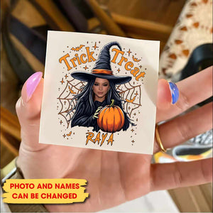 Trick Or Treat, Custom Photo And Text Temporary Tattoo, Personalized Tattoo, Fake Tattoo