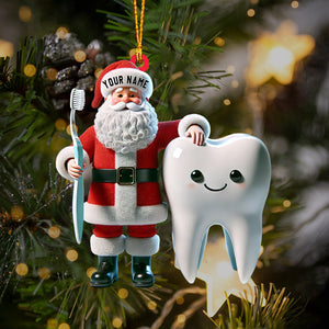 Santa Dentist Christmas Home Decor Christmas Ornament, Personalized Ornament