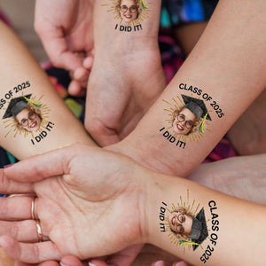 Class Of 2025 I Did It Graduation Tattoo Gift, Custom Temporary Tattoo, Personalized Tattoo, Fake Tattoo