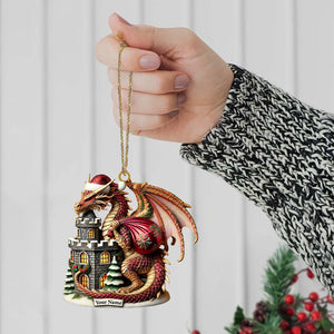 Custom Ornament, Dragon Castle Ornament, Christmas Decor