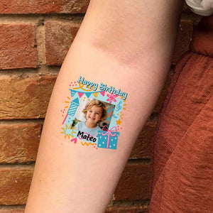 Tattoo For Birthday, Custom Photo And Text Temporary Tattoo, Personalized Tattoo, Fake Tattoo