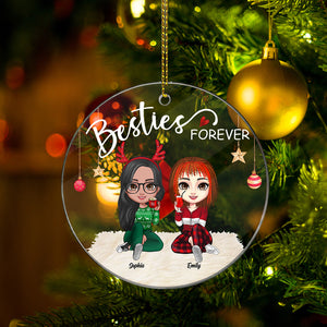 Christmas Besties Forever - Personalized Acrylic Ornament - Gift For Family, Xmas Gift