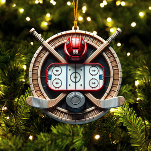 Hockey Christmas Ornament, Personalized Ornament