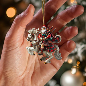 Santa Rider On Horseback Christmas Ornament, Personalized Ornament