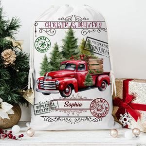 Christmas Delivery Car Custom Text, Personalized String Bag, Christmas Gift