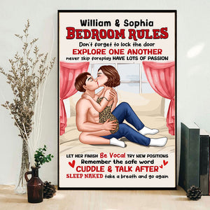 Bedroom Rules, Couple Room Canvas, Personalized Canvas, Gift For Family, Gift For Couple, Home Decor