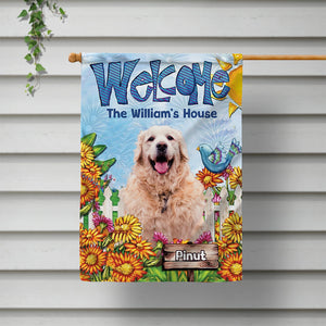 Welcome Human House With Pet - Custom Pet Photo Flag - Gift For Pet Lovers