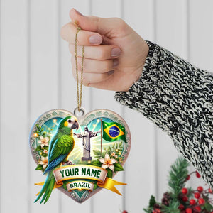 Custom Name Brazil Ornament, Christmas Gift for Brazil Lover