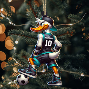 Football Duck Christmas Ornament, Personalized Ornament