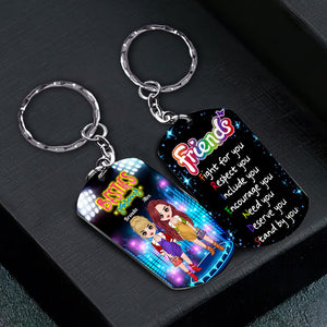 Personalized Besties Forever Metal Keychain, Gift For Best Friend