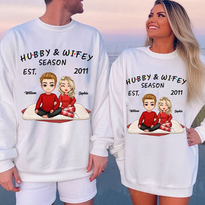 Hubby And Wifey Season - Custom Appearances And Names - Personalized Sweatshirt - Family Gift