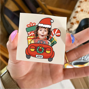 Christmas Car, Custom Photo And Text Temporary Tattoo, Personalized Tattoo, Fake Tattoo