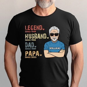 The Legend Husband Dad Papa - Custom Year, Appearance And Name - Personalized T-Shirt - Family Gift