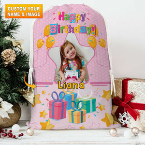 Happy Birthday Blink Star Personalized Christmas String Bag