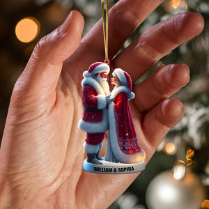 Santa Couple Christmas Ornament, Personalized Ornament