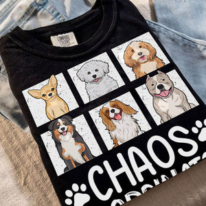 Chaos Coordinator - Custom Dogs And Names - Personalized T-Shirt - Gift For Pet Lover