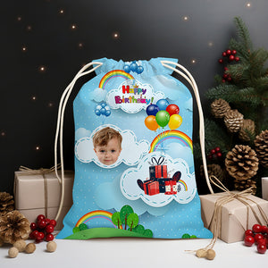 Happy Birthday Sky Bag Personalized Christmas String Bag