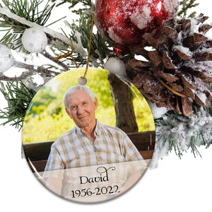 I Always With You - Custom Photo And Name- Personalized 2 Sides Ceramic Ornament - Gift For Family, Memorial Gift