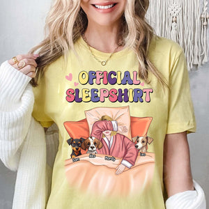 Official Sleepshirt Woman & Dogs- Custom Appearances And Names - Personalized T-Shirt