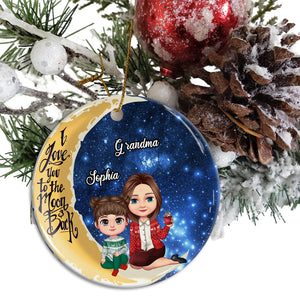 Personalized Ceramic Ornament - Personalized Christmas Keepsake - Kid & Grandma's Love Eternalized, Family Gift