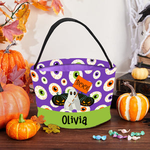 Custom Name, Personalized Halloween Basket, Halloween Bag, Halloween Gift For Kids