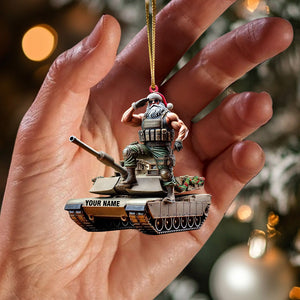 Army Santa Home Decor Christmas Ornament, Personalized Ornament