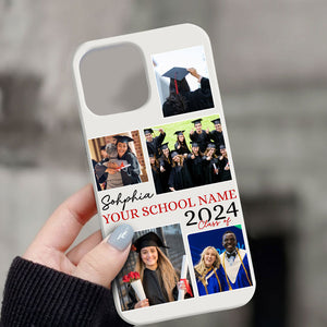 Custom Name, School Name And 5 Photos Graduation Phone Case - Personalized Phone Case, Gift For Graduation