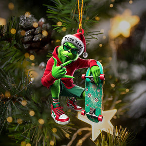 ELF Skateboarding Christmas Home Decor Christmas Ornament, Personalized Ornament