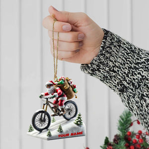 Santa Bike Ornament, Personalized Ornament