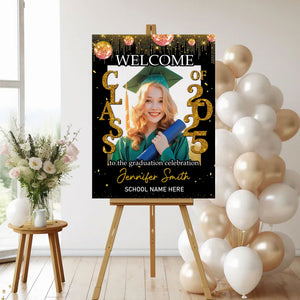 Welcome To Celebration Custom Party Welcome Sign - Personalized Graduation Decoration - Graduation Sign