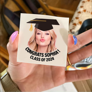 🔥AMAZING PRICE 🔥‼ Congratulations Class Of 2024, Custom Temporary Tattoo With Personalized Photo, Text Name And Hashtag, Fake Tattoo, Graduation Gift