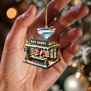 Santa Bar Home Decor Christmas Ornament, Personalized Ornament