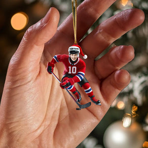 Hockey Christmas Home Decor Christmas Ornament, Personalized Ornament