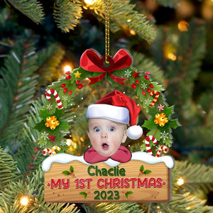 My Baby First Christmas  - Custom Photo And Name, Personalized Acrylic Ornament - Gift For Christmas, Family Gift