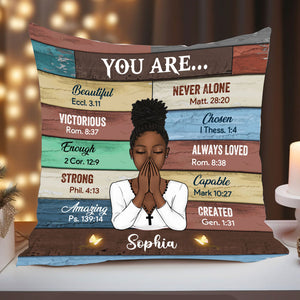 You Are Beautiful Victorious Enough Strong - Custom Appearances And Names - Personalized Pillow, Gift For Family