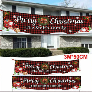 Merry Christmas - Personalized Xmas Door Banner - Home Decoration Gifts, Gift For Family