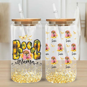 Dog Mama Personalized Glass Bottle, Frosted Bottle - Gift For Dog Lovers