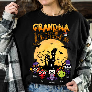 Grandma Of Little Monsters - Custom Appearance And Name - Personalized T-Shirt - Halloween Gift - Gift For Family