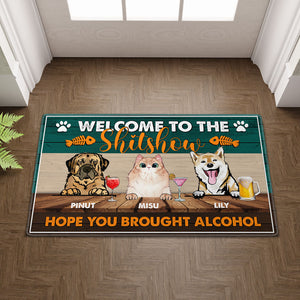 Personalized Pet Doormat, Welcome To The Shitshow,  Puppy and Kitty DoorMats