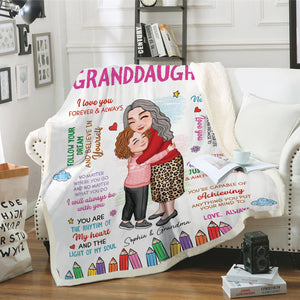 To My Grandkid I Love You Forever And Always - Custom Appearances And Names - Personalized Fleece Blanket