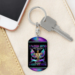 I Wish God Did Not Need You In Heaven Because I Need You Here - Personalized Photo And Name Metal Keychain, Memorial Gift