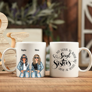 Personalized Soul Sisters Mug, Not Sisters By Blood But Sisters By Heart, Gift For Best Friends